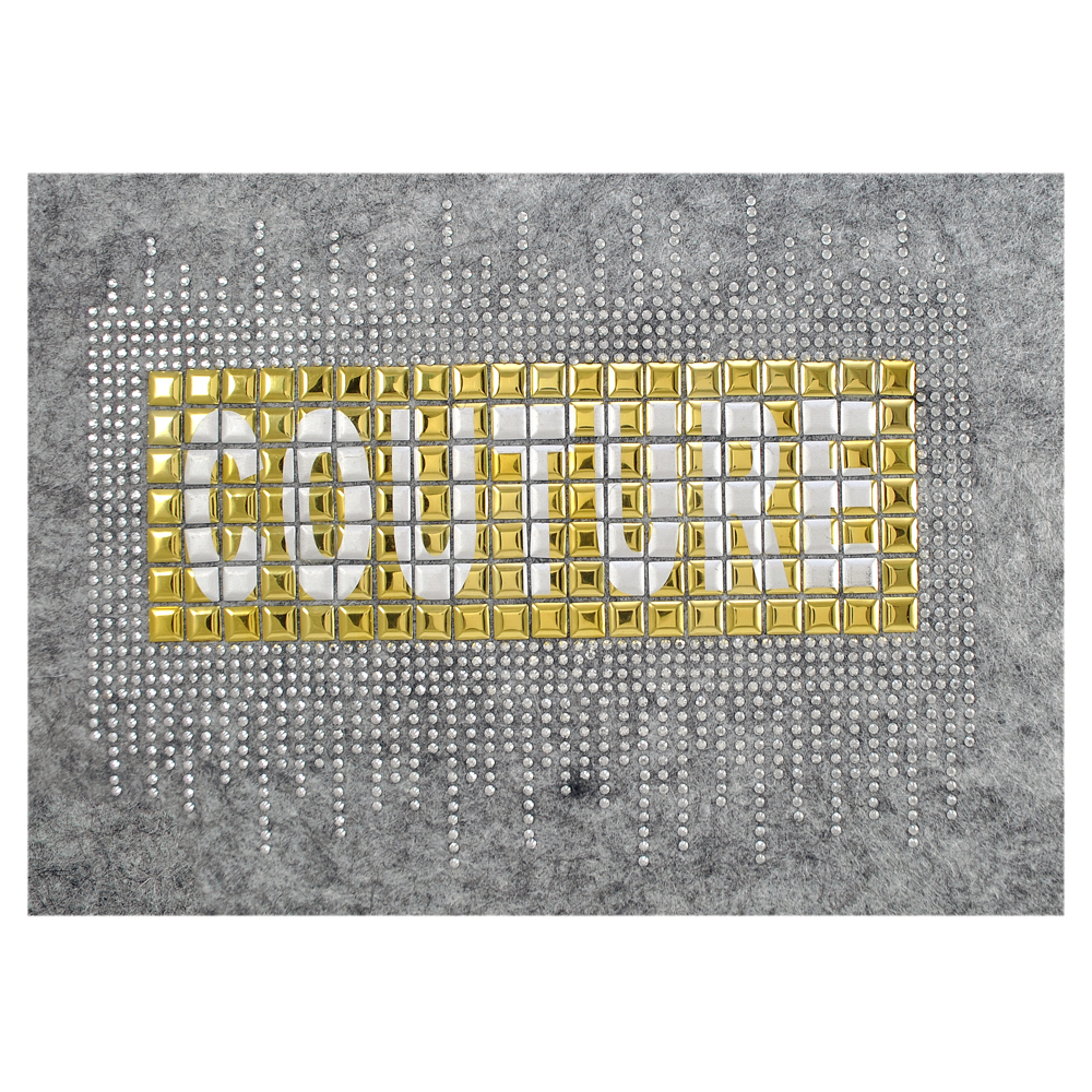 Термоаппликация из металлических страз COUTURE, 18*14см, золотой, белый, серебро, шт. Аппликации клеевые Рисунки из страз