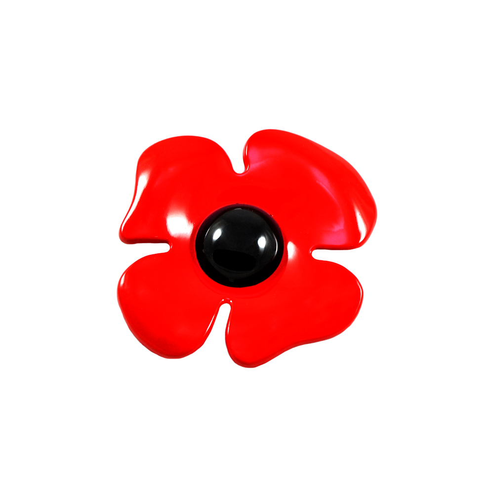 Краб металл Цветок Эмалька левый, 7*6,8см, красно-черный, шт. Крабы Металл Цветы, Жуки