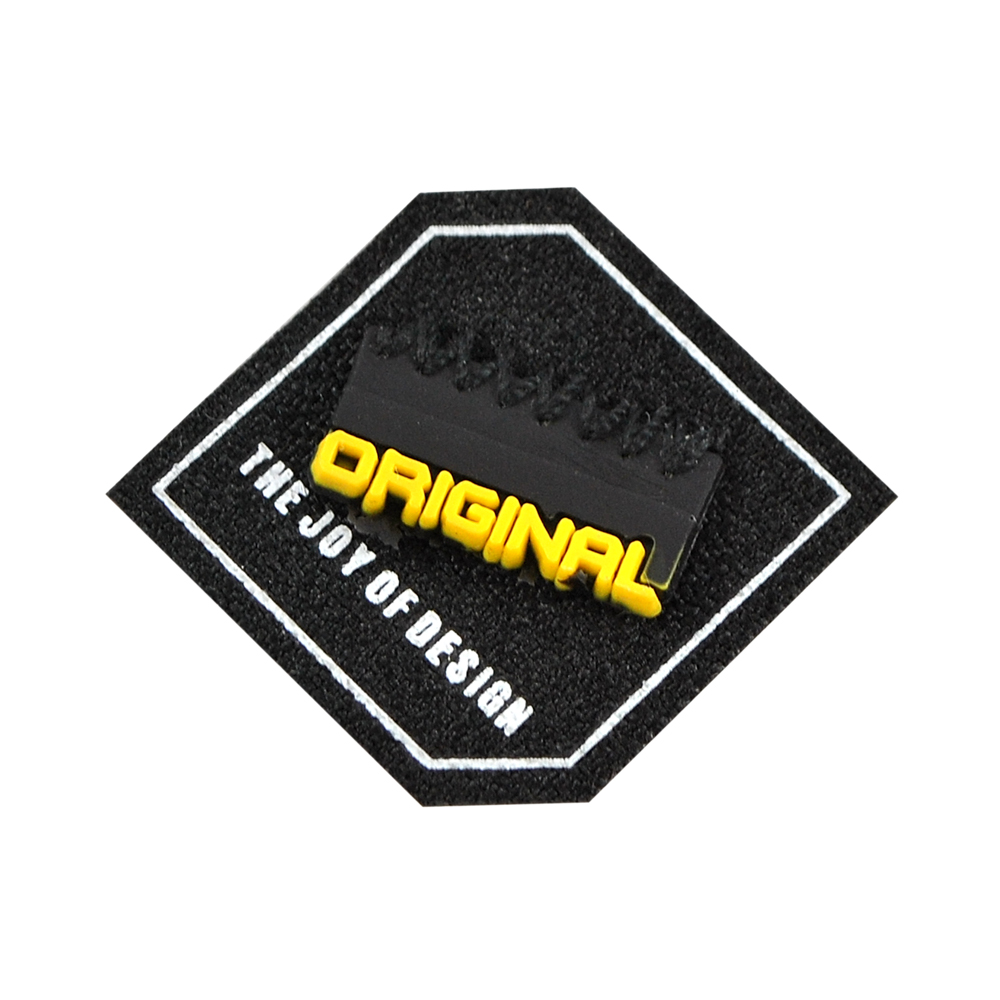 Лейба кожзам  Original, 3*3см, черный, белый, желтый, шт. Лейба Кожзам