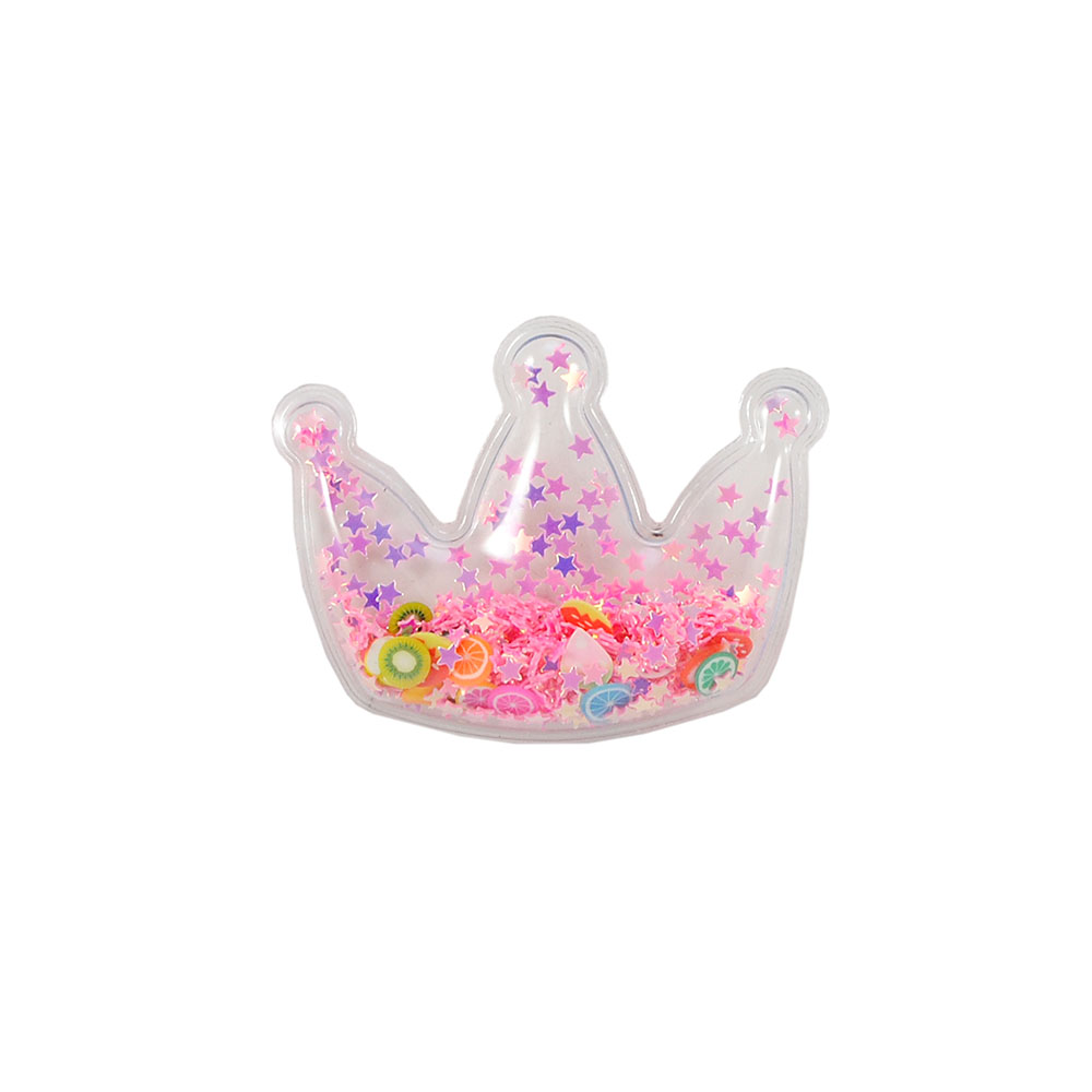 Аппликация пришивная силиконовая Аквариум Корона со звездами, 4*6см, розовый, шт. Аппликации Пришивные Резина, Силикон