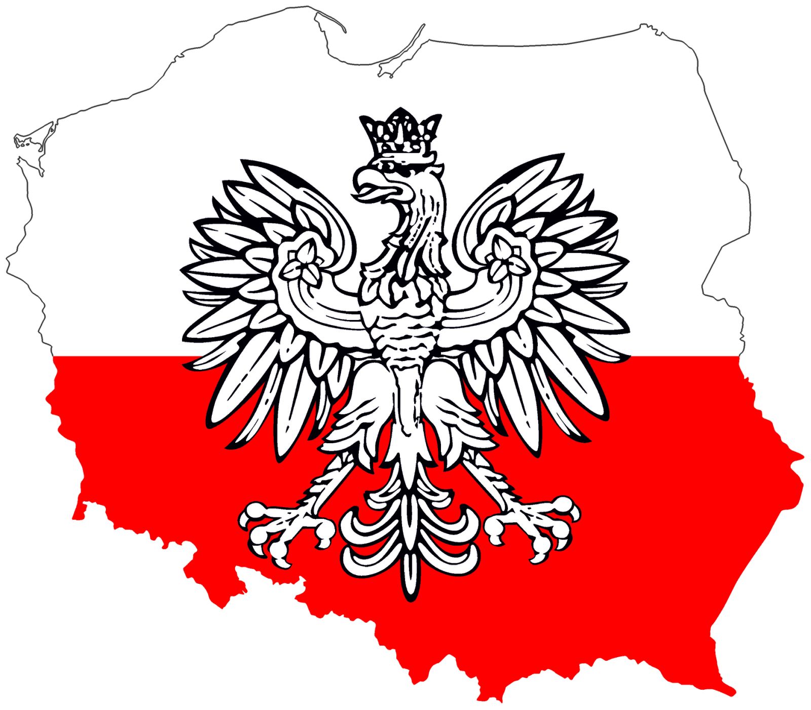 Термотрансфер DTF, флаг Польши с гербом, 21,8*25см, шт. Термотрансфер