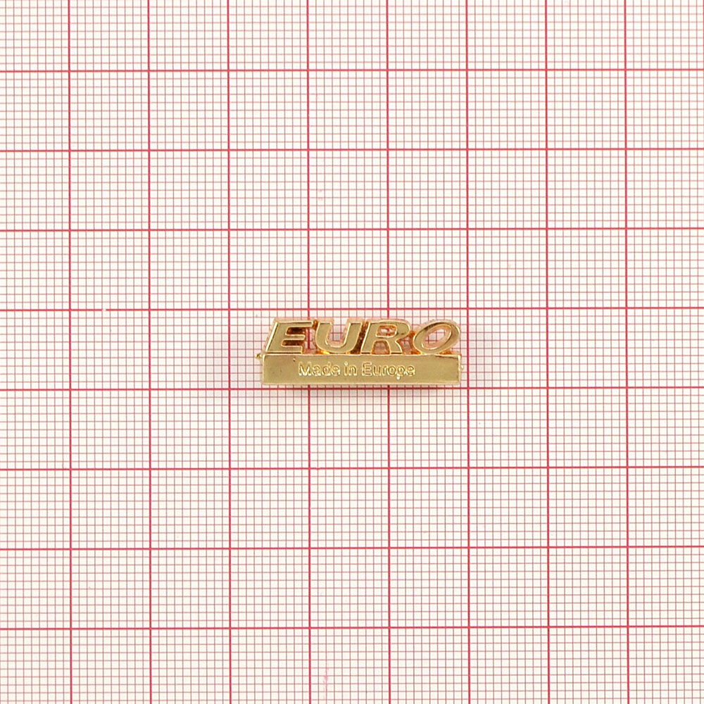 Краб металл EURO, gold, 2,5*0,8см . Крабы Металл Надписи, Буквы