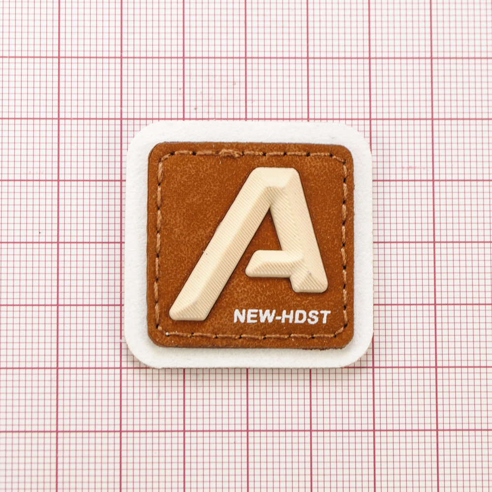 Лейба п/у и резина A new hdst, 3,9*3,9см, белый, коричневый, бежевый, шт. Лейба Кожзам