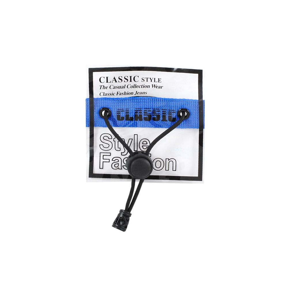 Лейба клеенка, шнурки с фиксатором Style Fashion, 7.5*7.5см, черный, синий,  прозрачный, шт. Лейба Клеенка