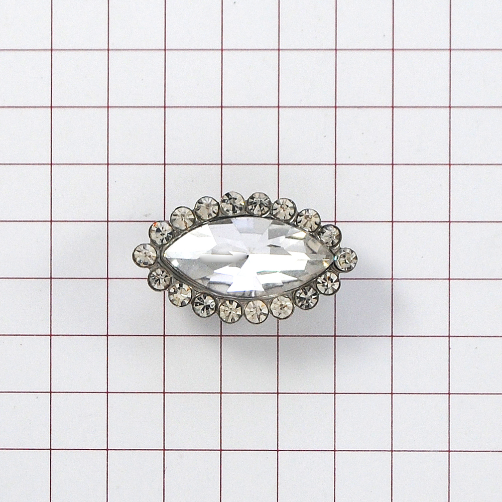 Стразы пришивные в металле, оправа из камней, лодка, 7*15мм, crystal, шт. Стразы пришивные в металле