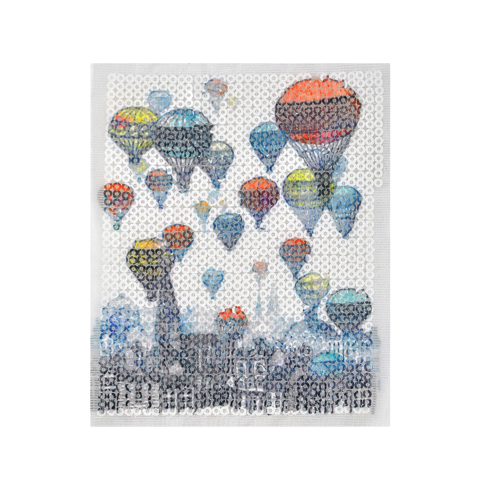 Аппликация пришивная пайетки Воздушные шары 9*11,5см цветной на светлом рисунок, шт. Аппликации Пришивные Пайетки