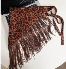 Платок с бахромой, леопард, шт. Украшения