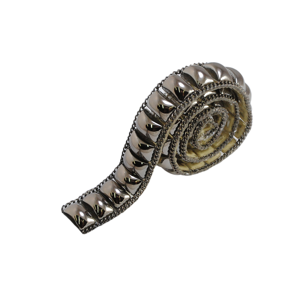 Тесьма стразы клеевые панцирь 17мм цепь black nikel, камень black nikel 10*15мм, ярд. Тесьма из страз