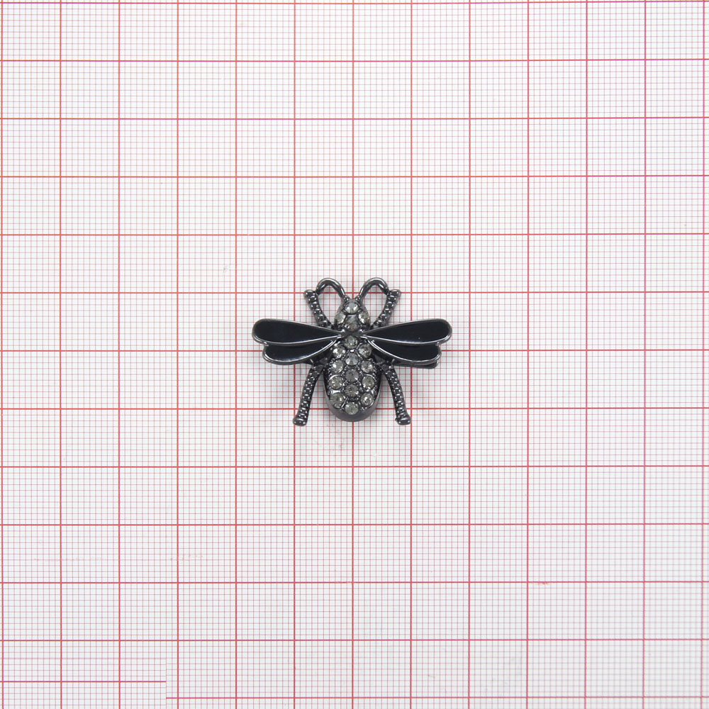 Краб металл 31281 Жук 2,6*3,4см BN, черная эмаль, серые камни, шт. Крабы Металл Цветы, Жуки