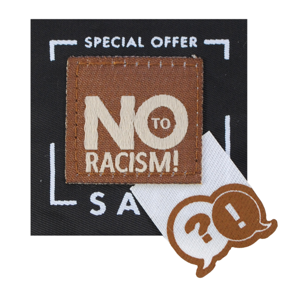 Лейба ткань., No racism 5,5*5,5 чёрн., бел., коричн., шт. Лейба Ткань