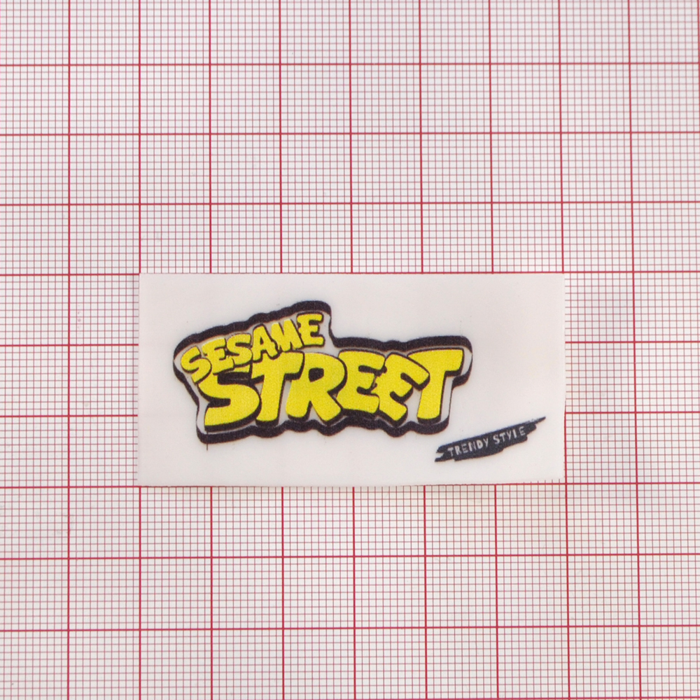 Лейба клеенка Sesame Street, 3*6см, черный, белый, желтый, шт. Лейба Клеенка