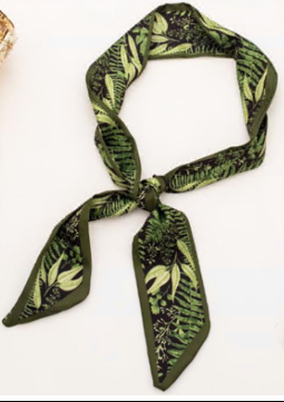 Шарф-галстук тканевый, 90*5см, зеленый, шт. Украшения