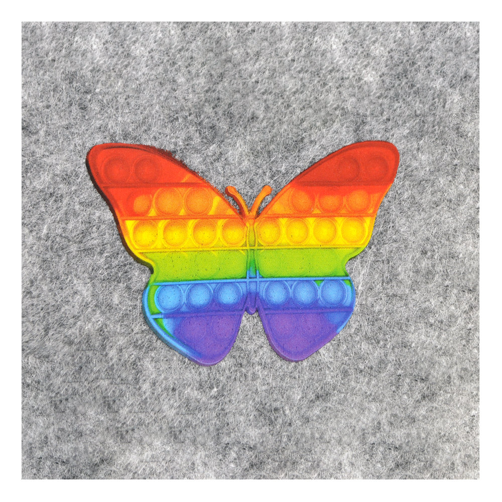 Термоаппликация Pop it (бабочка) средняя 7*5см, шт. Термопереводки Детские