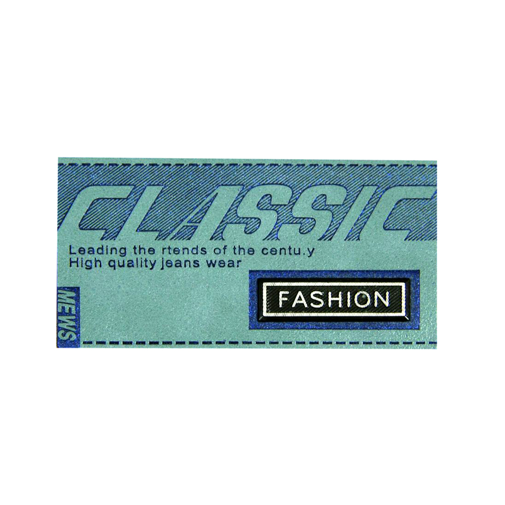 Лейба кожзам A10212 75*38мм Clasic Fashion серая. Лейба Кожзам