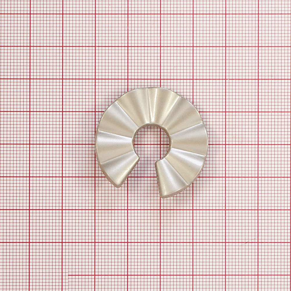 Кнопка металл рифленая в форме С, 35мм, матовый никель, шт.. Кнопка металл