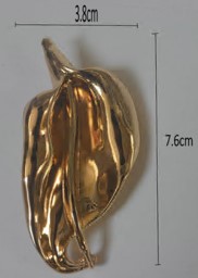 Брошь Лист, 3,8*7,6см, золото, шт. Броши