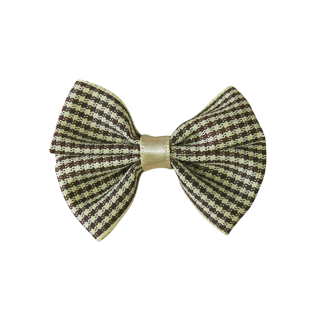 Аппликация декор обувная FF-115 беж бантик Клеточка, шт. Аппликации Пришивные Цветы Банты