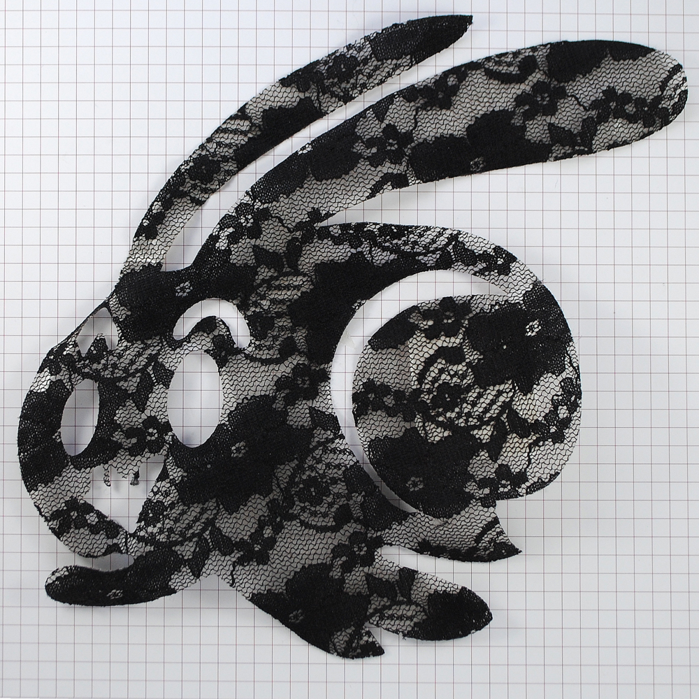 Аппликация клеевая тканевая LB-6055 Заяц, гипюр кружево, шт. Аппликации клеевые Тканевые