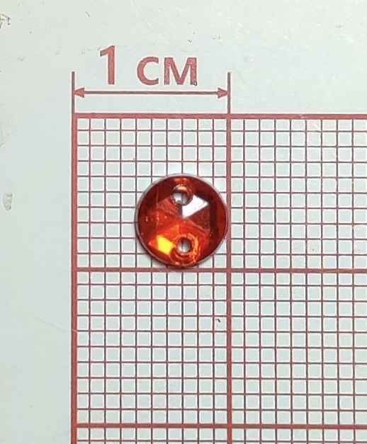 Стразы стеклянные пришивные №6 круглый красный (6мм), 1тыс.шт. Стразы пришивные