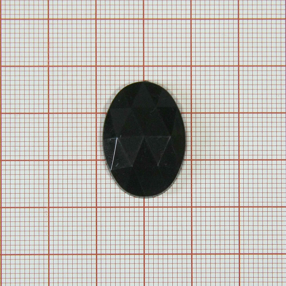 Стразы Д на клей, овал 18*25мм черный 37, 1тыс.шт. Стразы на клей