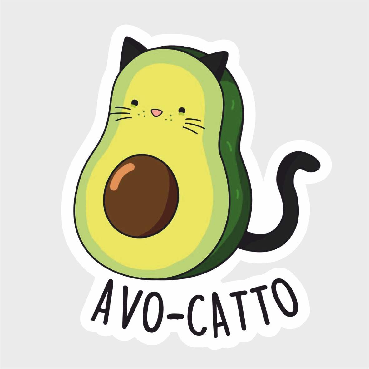 Термоаппликация AVO-CATTO №21-13 (кот авокадо) большая 16,5*20см, шт. Термоаппликации Накатанный рисунок