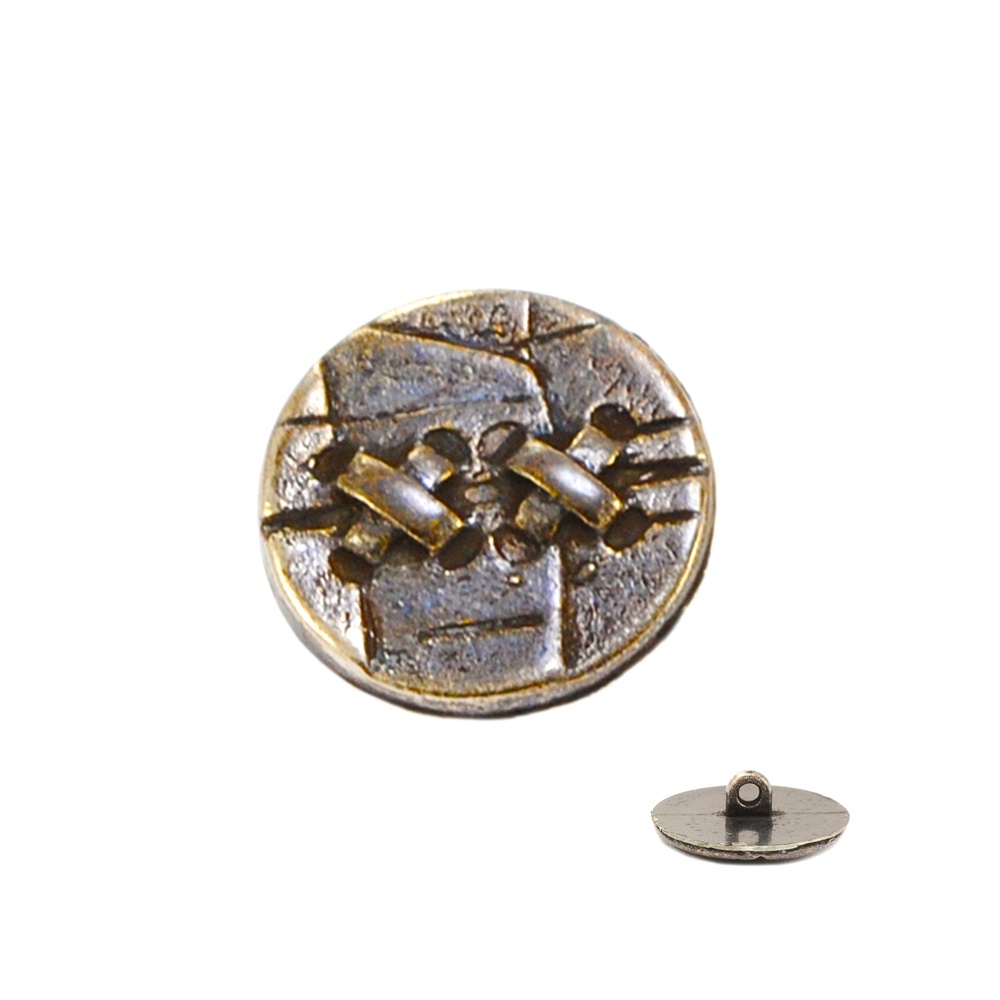 Пуговица TR №263 oxid 24мм. Пуговица металлизированная