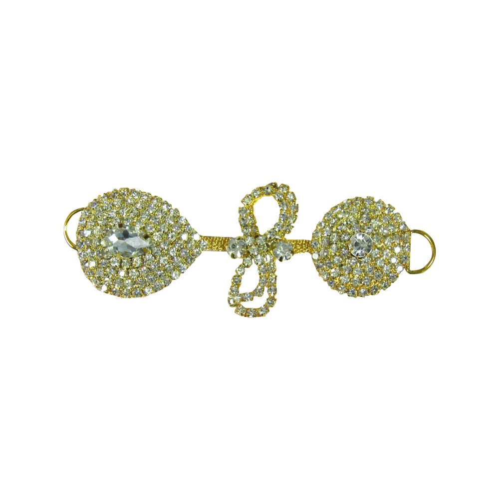 Укр.стекл. 91046 /перетяжка/ GOLD. Перетяжка металл со стразами