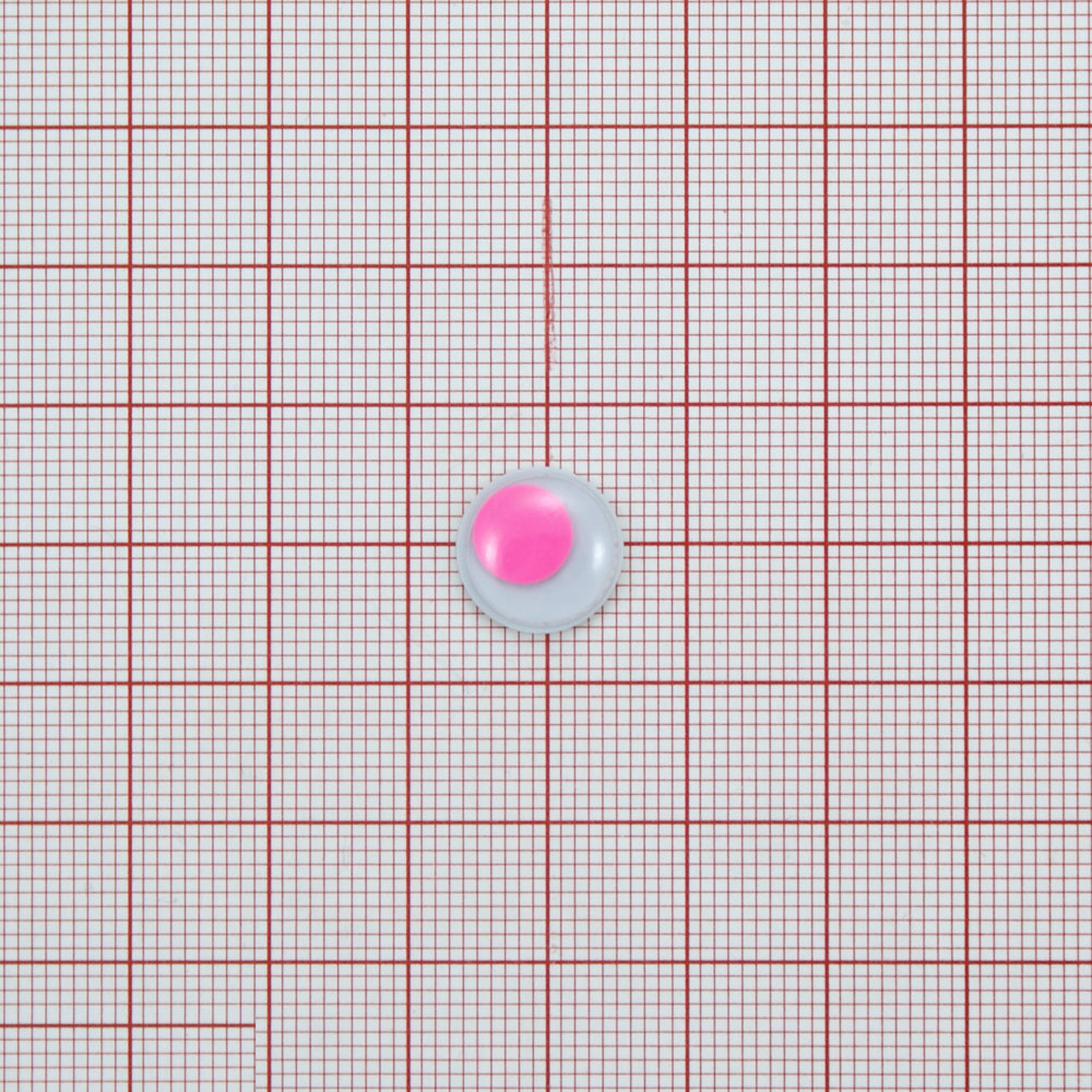 Глаз P-06, 8мм, белый, подвижный розовый зрачок, 1тыс.шт. Глазики P