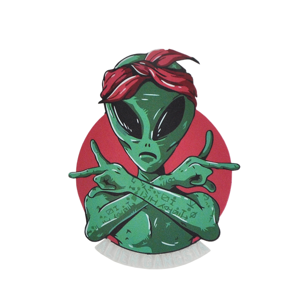 Термоаппликация Инопланетянин ALIEN GANGSTA 7*5,5,см, зеленый, черный, красный шт. Термоаппликации Накатанный рисунок