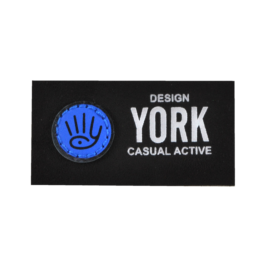 Лейба ткань YORK, 3*6см, черный, белый, синий, шт. Лейба Ткань