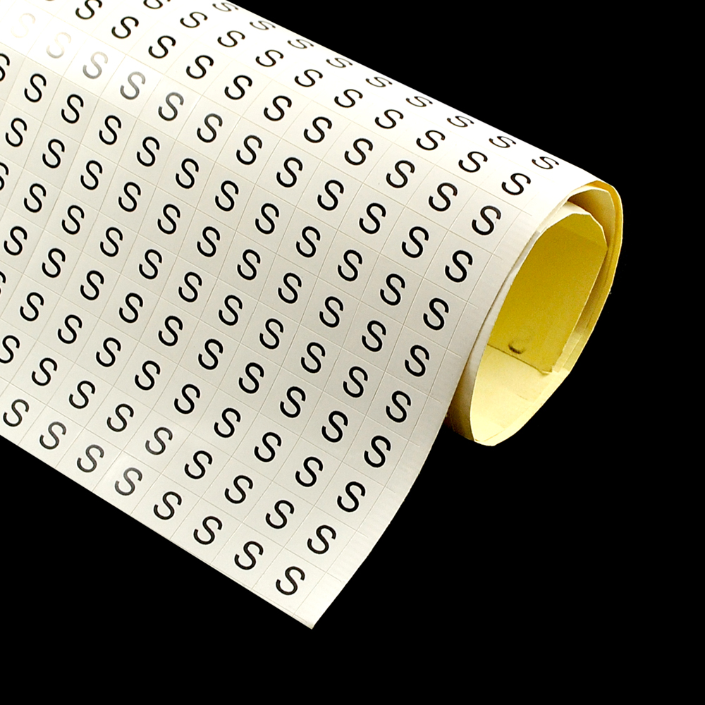 Размерник листовой самоклеящийся S белый (20*50шт) . Размерник клеевой (лист)