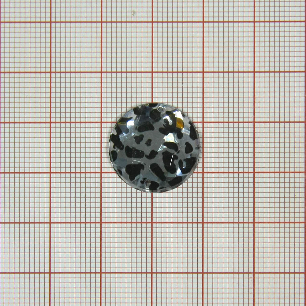 Стразы Т приш. круг 18мм леопард белый №4 /1т.шт./ . Стразы пришивные