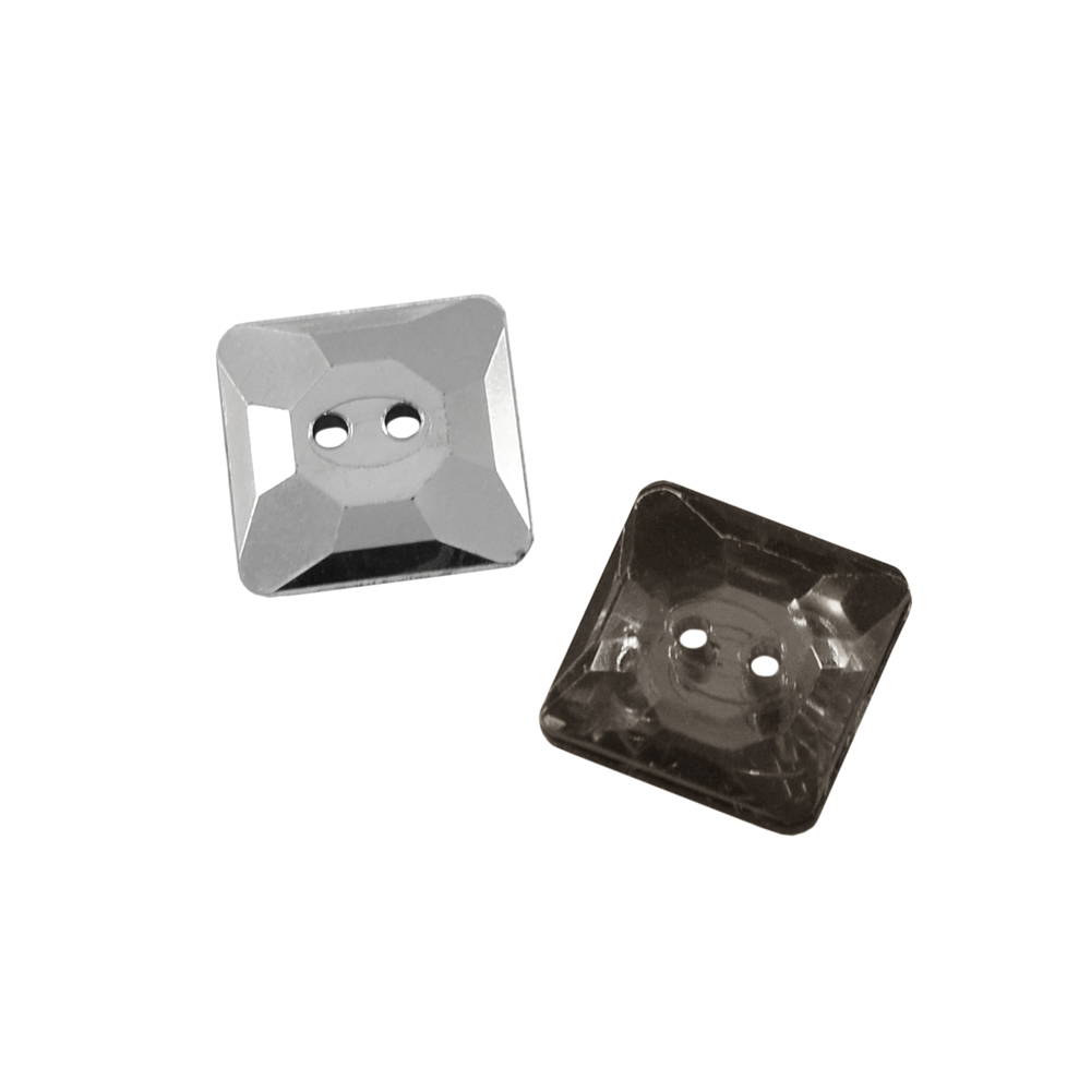 Пуговица Кристалл 2891 15мм светлый хаки, квадратная, шт. Пуговица Акрил, Кристалл