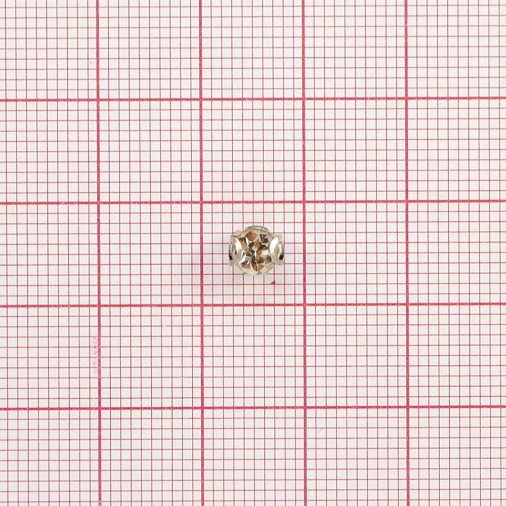 Стразы пришивные в металле круглые, круглые зажимы, 5мм, crystal, шт. Стразы пришивные в металле