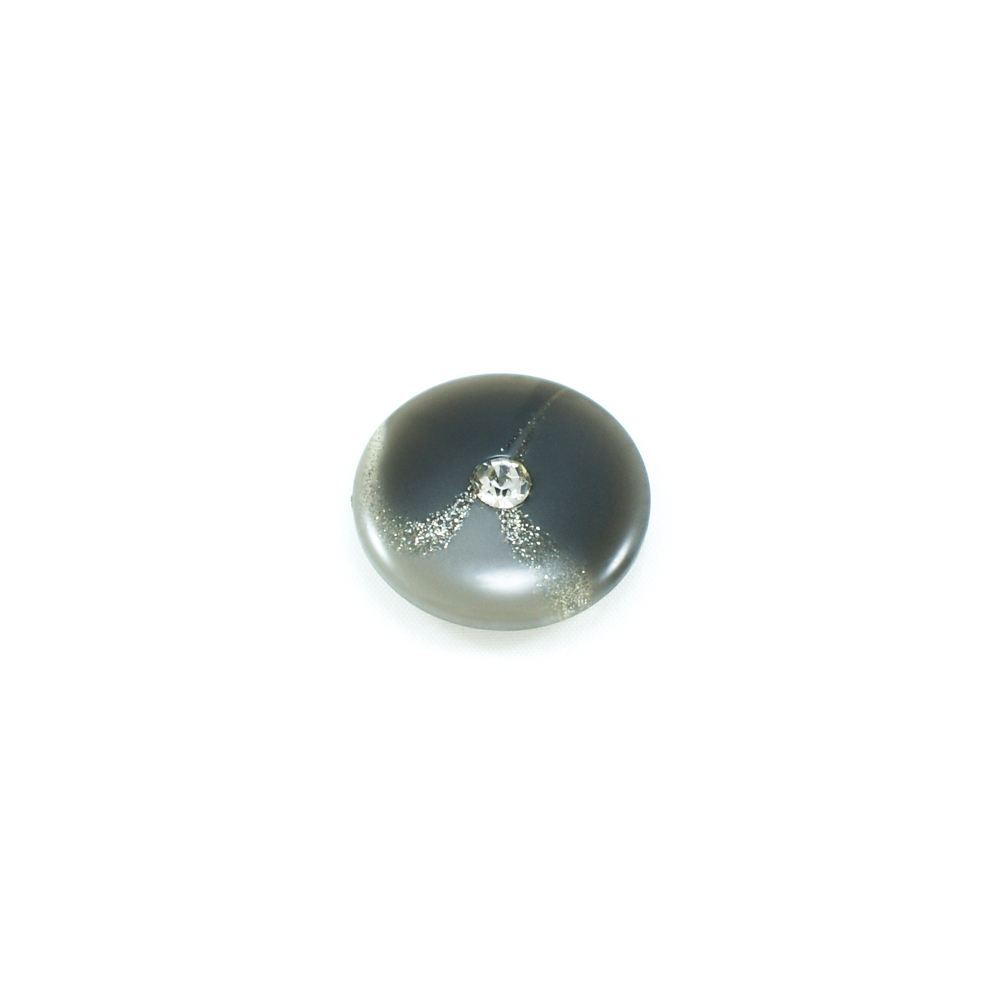 Пуговица №2858-44 серая / серебро. Пуговица декоративная