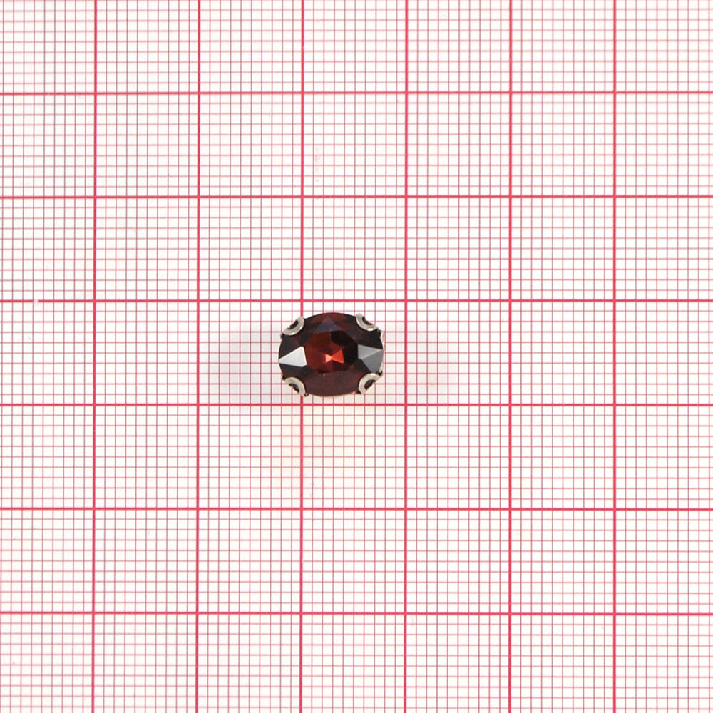 Стразы пришивные в металле, овал, 8*10мм, light amethyst,, шт. Стразы пришивные в металле