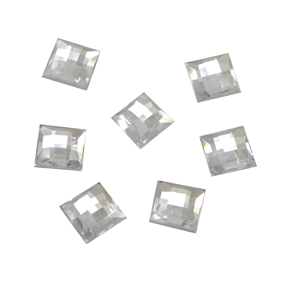 Стразы Д на клей, квадрат 12*12мм бел.кристал 38, 1тыс.шт. Стразы на клей