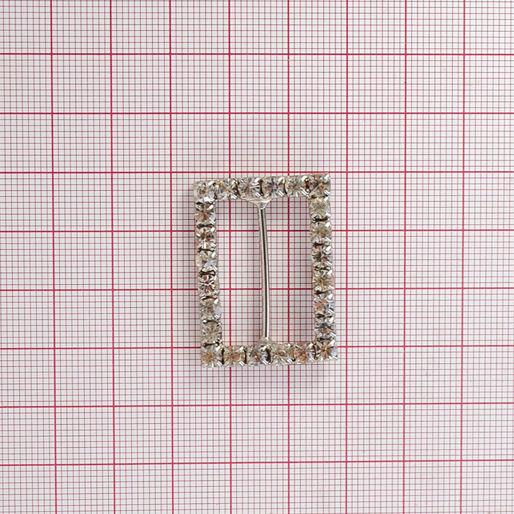 Укр. стекл. 9422 /А-45 NIKEL /прям.ср.гориз/ 2,5см. Перетяжка металл со стразами