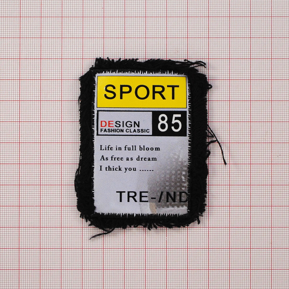 Лейба кожзам с окантовкой SPORT 85, 5*7см, черный, белый, красный, желтый, шт. Лейба Кожзам