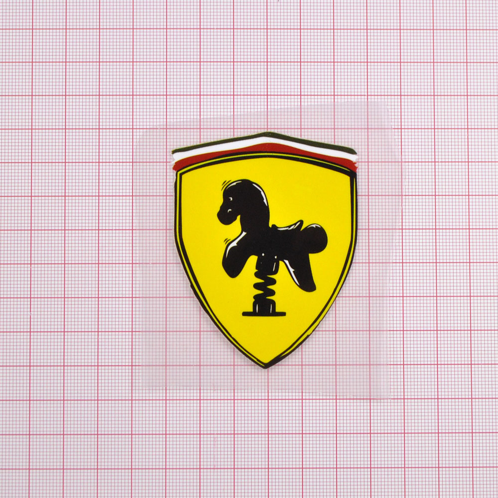 Термоаппликация Лошадка (Porshe), 7*5.6см, черный, желтый, красный, зеленый, шт. Термопереводки Детские