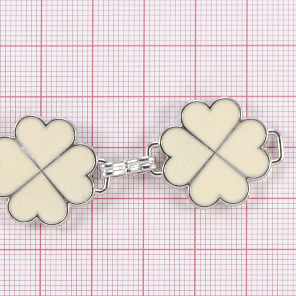 Тесьма с эмалью,  2,2см, белый, черн., серебро, ярд. Тесьма из страз