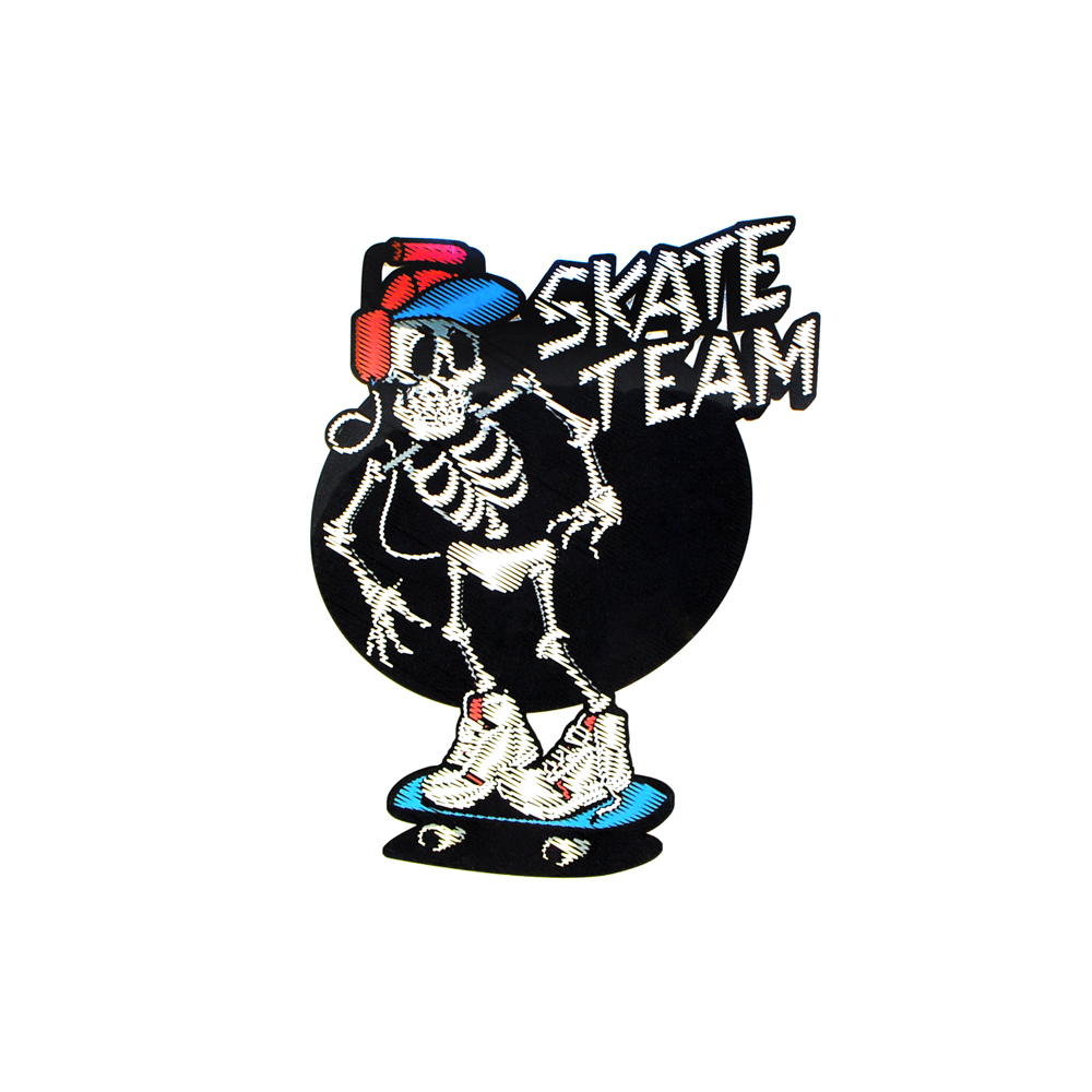 Термоаппликация SKATE TEAM Скелет 16*12,1см, черный, синий, белый, красный, шт. Термопереводки Детские