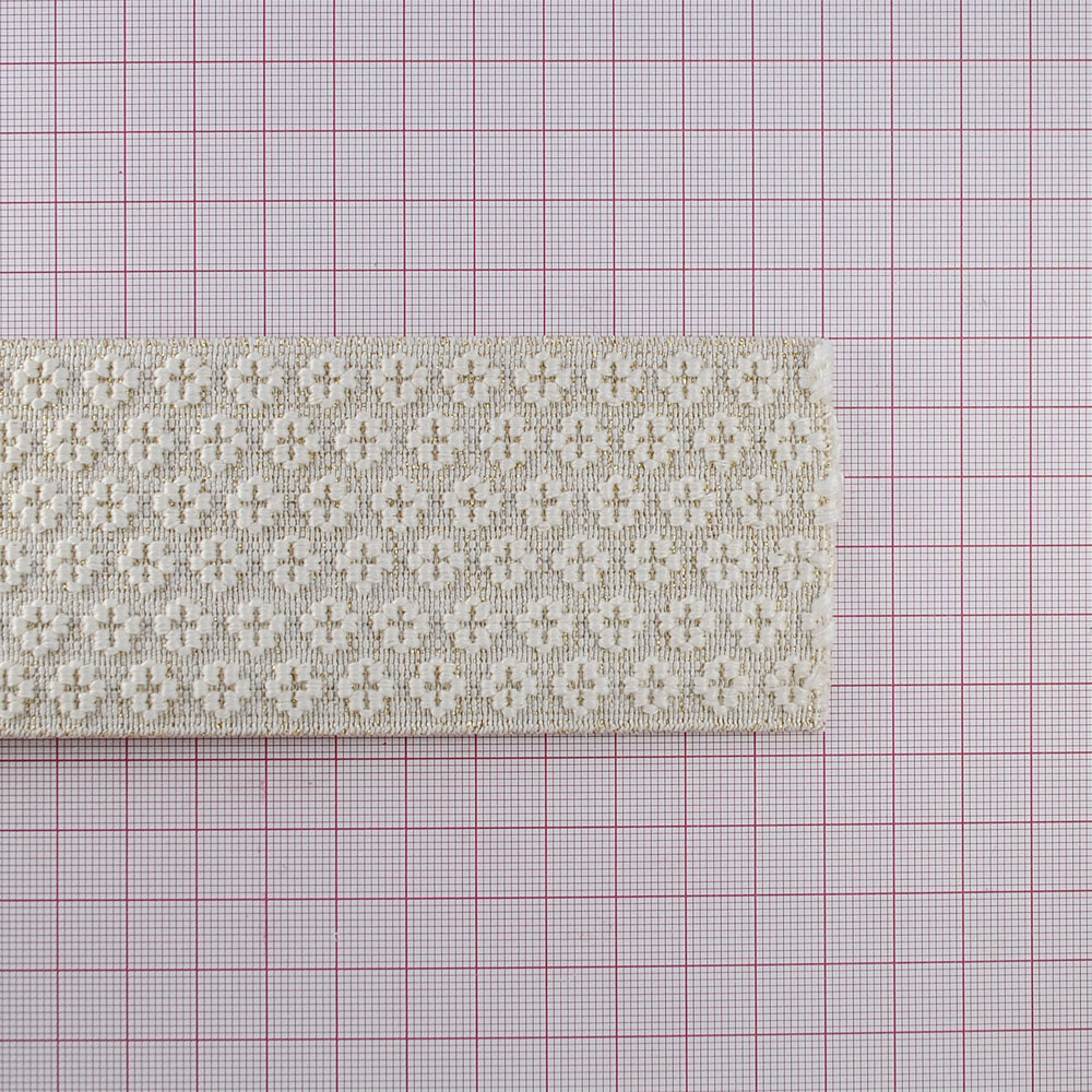 Резинка №48 6см бежевый, золото, Крестики, ярд. Резинка