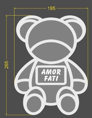 Аппликация композит, Мишка, 19,5*26,5см, DTF, пленка 52949, плоттер, шт. Аппликация композит