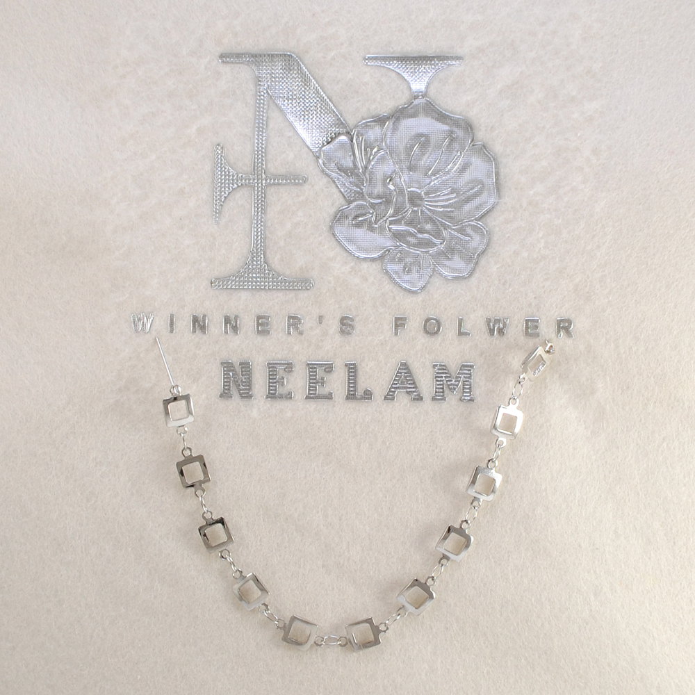 Термоаппликация "N" (Neelam), 10*8см, серебро, цепочкa, шт. Термопереводки Резиновые, Термопленка