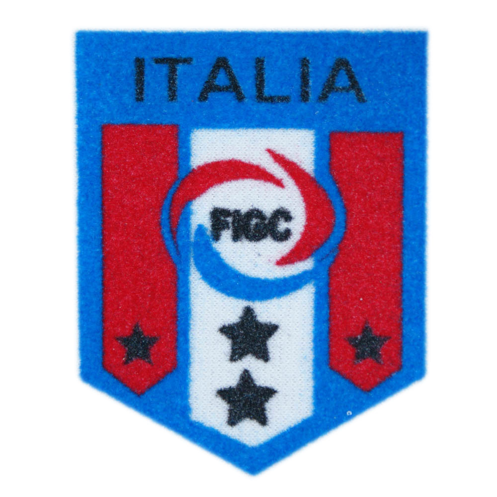 Термоаппликация флок ITALIA, 68*55мм, фигурная, синий, красный, белый, шт. Термопереводки Флок
