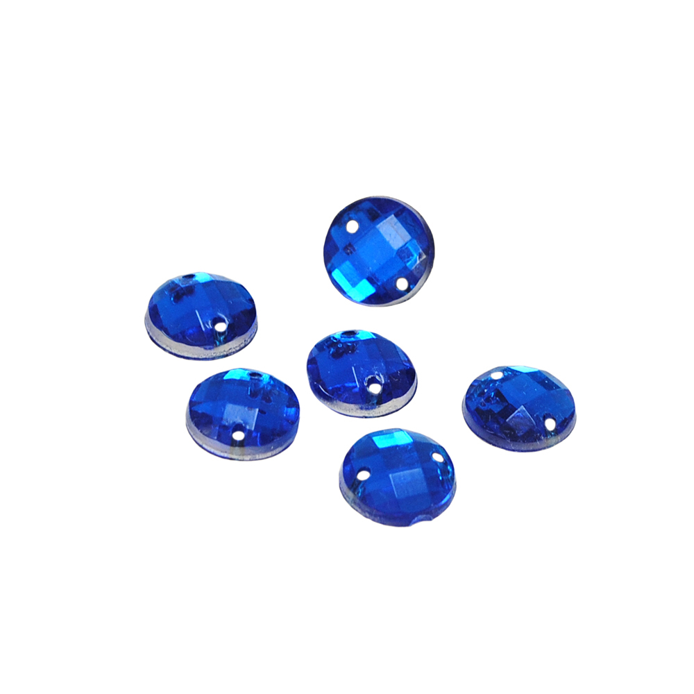 Стразы Д пришивн. круг 8мм темн-голубой 9, 1тыс.шт. Стразы пришивные