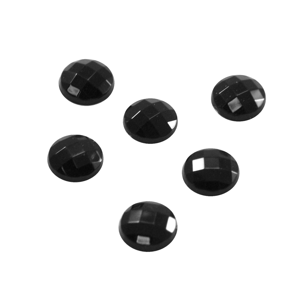 Стразы Д на клей, круг 6мм черный 37, 1тыс.шт. Стразы на клей