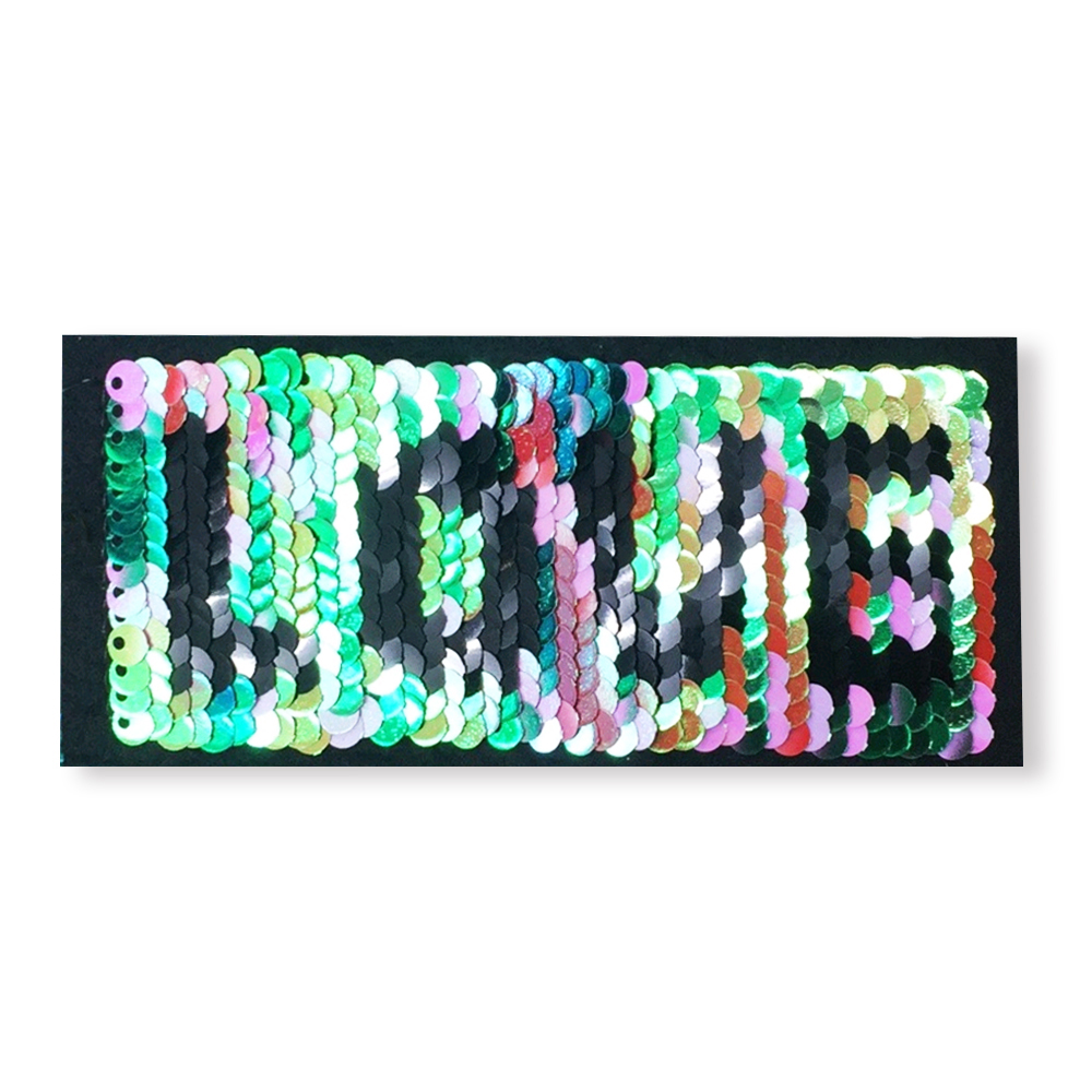 Аппликация клеевая пайетки двусторонняя LOVE прямоугольная цветная,11,5*5см, шт. Аппликации клеевые Пайетки