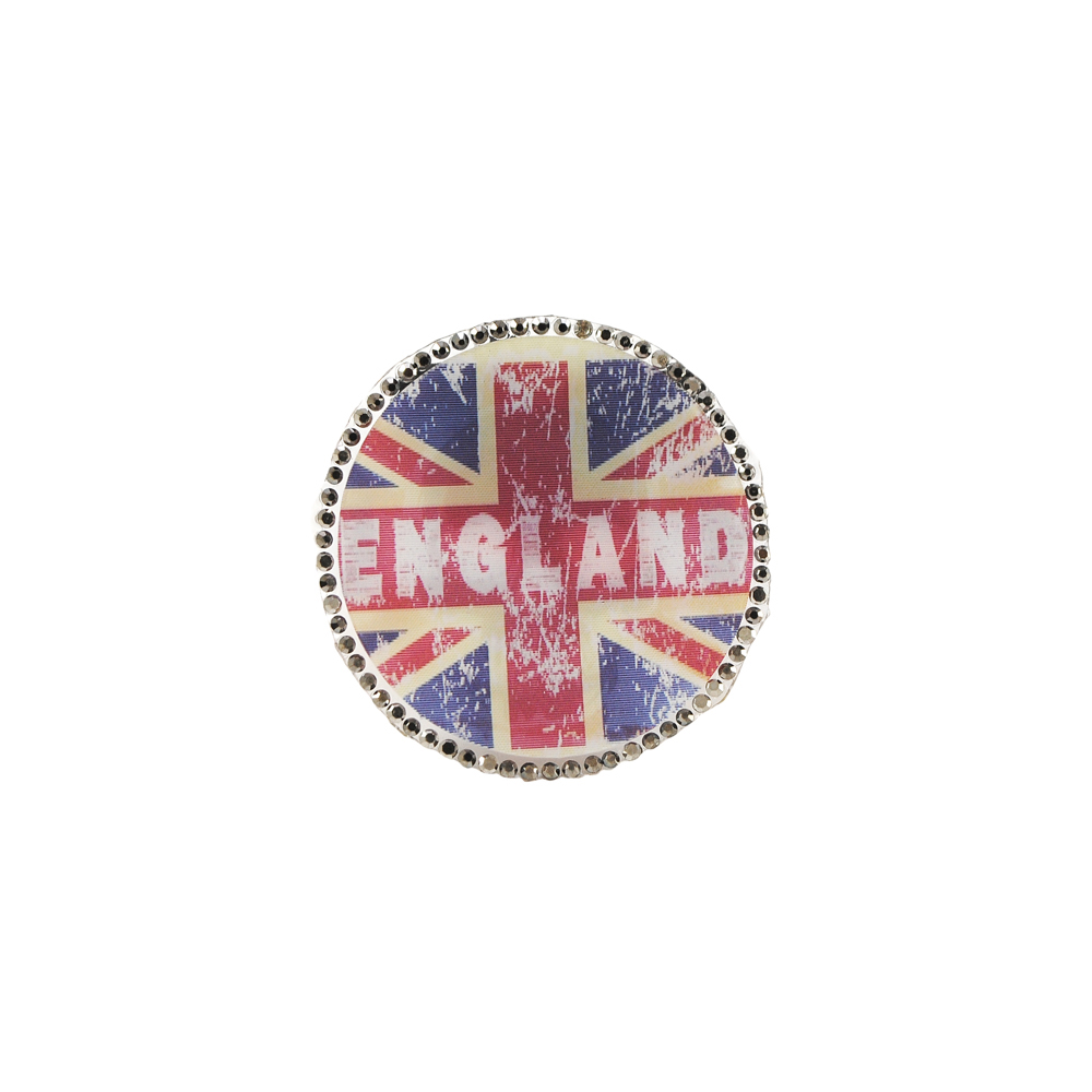 Лейба резиновая ENGLAND 3D,5*5см, желтый, белый, красный, синий, стразы, шт. Лейба Резина
